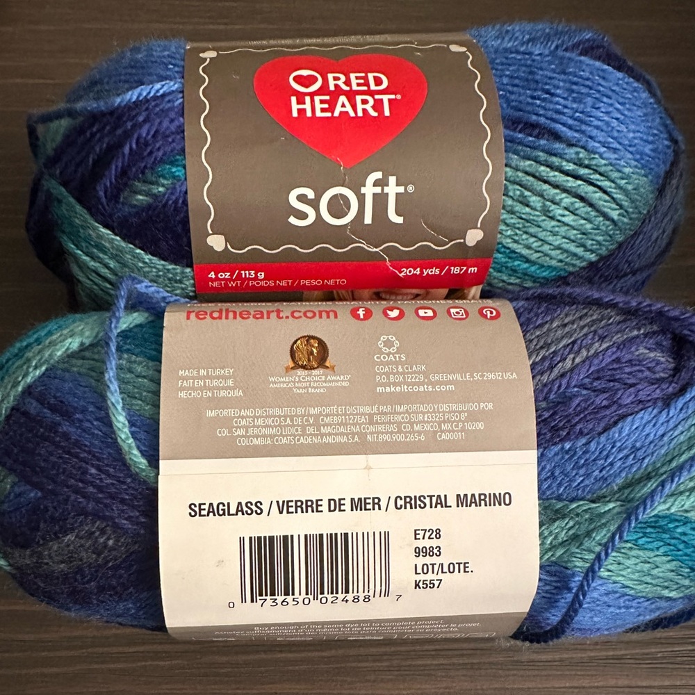 DISCONTINUED Seaglass Red Heart Soft Yarn